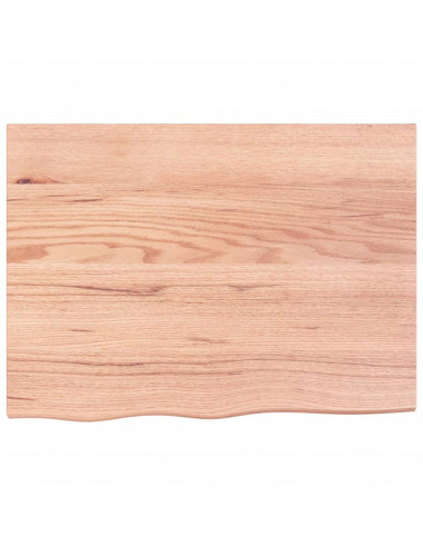 Ripiano Muro Marrone Chiaro 80x60x2 cm Massello Rovere Trattato