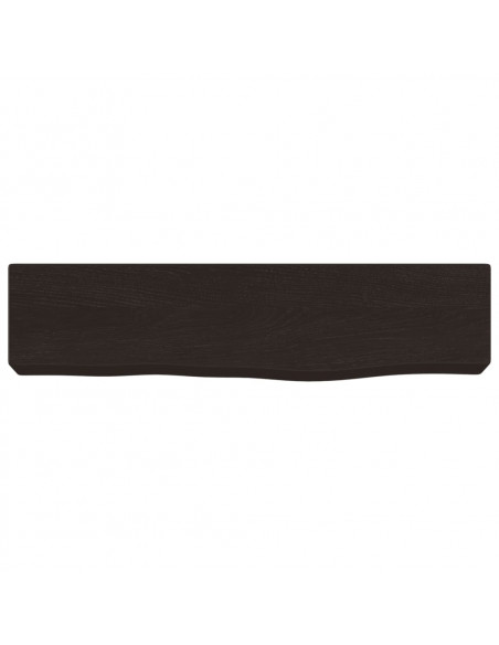 Ripiano Muro Marrone Scuro 40x10x6 cm Massello Rovere Trattato