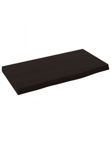 Ripiano Muro Marrone Scuro 40x20x2 cm Massello Rovere Trattato