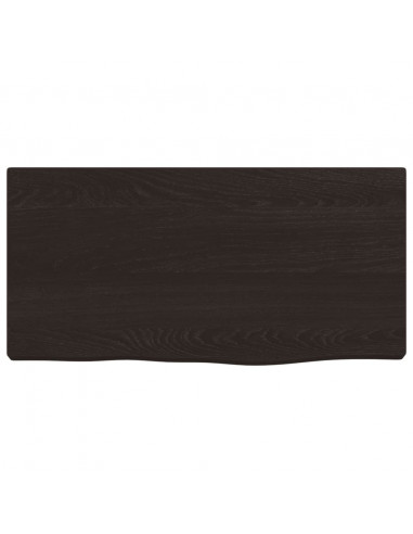 Ripiano Muro Marrone Scuro 40x20x2 cm Massello Rovere Trattato