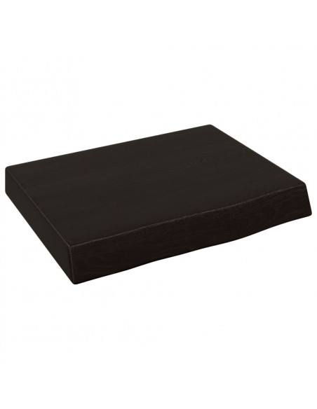 Ripiano Muro Marrone Scuro 40x30x(2-6) cm Massello Rovere Trattato