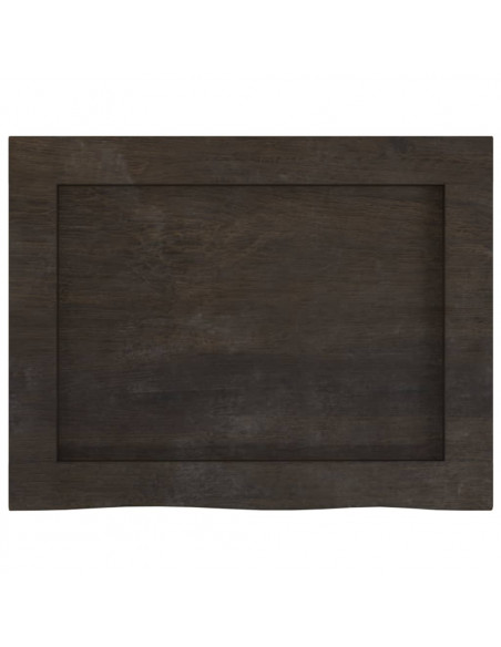 Ripiano Muro Marrone Scuro 40x30x(2-6) cm Massello Rovere Trattato