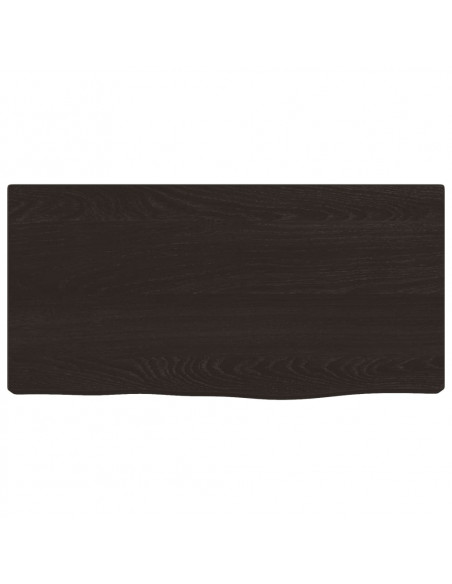 Ripiano Muro Marrone Scuro 40x20x4 cm Massello Rovere Trattato