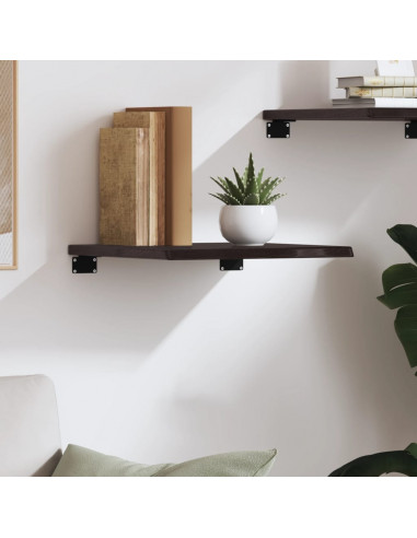 Ripiano Muro Marrone Scuro 40x40x2 cm Massello Rovere Trattato