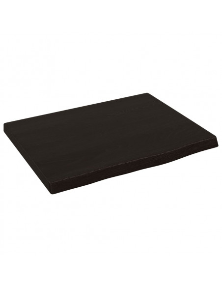 Ripiano Muro Marrone Scuro 40x30x2 cm Massello Rovere Trattato