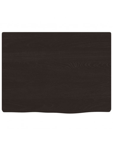Ripiano Muro Marrone Scuro 40x30x2 cm Massello Rovere Trattato