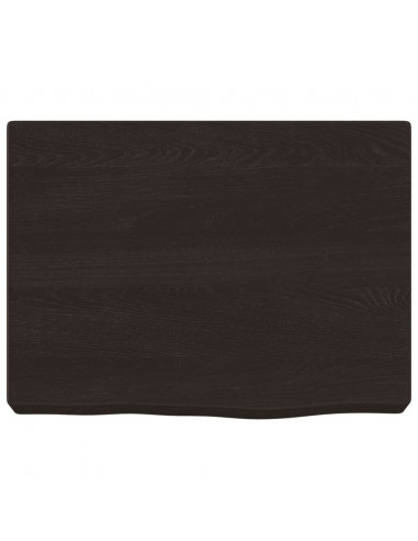 Ripiano Muro Marrone Scuro 40x30x(2-4) cm Massello Rovere Trattato