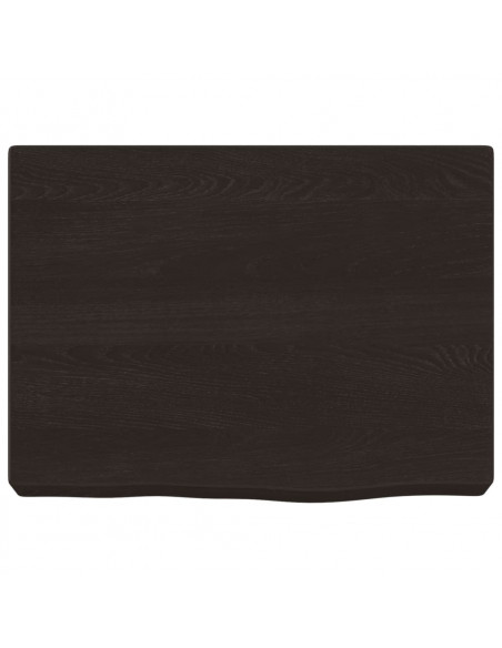 Ripiano Muro Marrone Scuro 40x30x(2-4) cm Massello Rovere Trattato