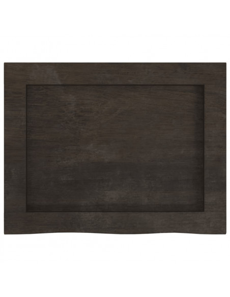 Ripiano Muro Marrone Scuro 40x30x(2-4) cm Massello Rovere Trattato