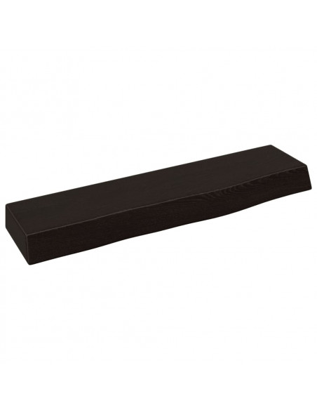 Ripiano Muro Marrone Scuro 40x10x4 cm Massello Rovere Trattato