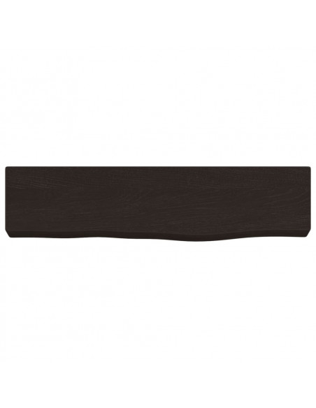 Ripiano Muro Marrone Scuro 40x10x4 cm Massello Rovere Trattato