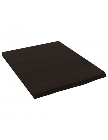 Ripiano Muro Marrone Scuro 40x50x2 cm Massello Rovere Trattato