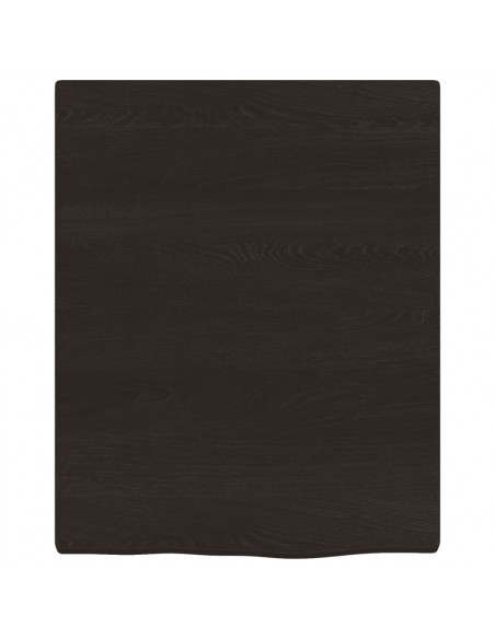 Ripiano Muro Marrone Scuro 40x50x2 cm Massello Rovere Trattato