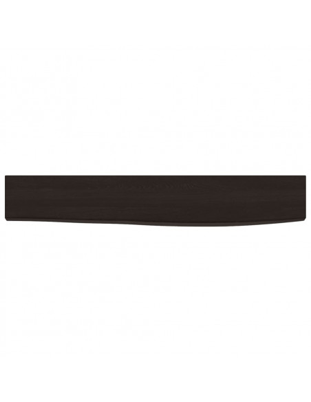 Ripiano Muro Marrone Scuro 60x10x2 cm Massello Rovere Trattato