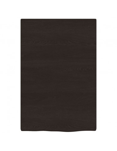 Ripiano Muro Marrone Scuro 40x60x2 cm Massello Rovere Trattato