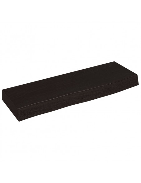 Ripiano Muro Marrone Scuro 60x20x6 cm Massello Rovere Trattato