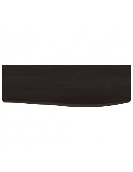 Ripiano Muro Marrone Scuro 60x20x6 cm Massello Rovere Trattato