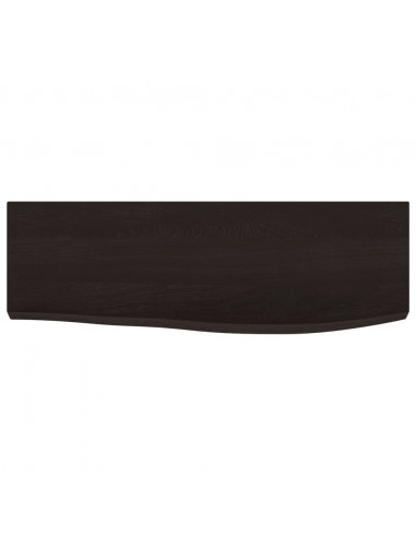 Ripiano Muro Marrone Scuro 60x20x4 cm Massello Rovere Trattato