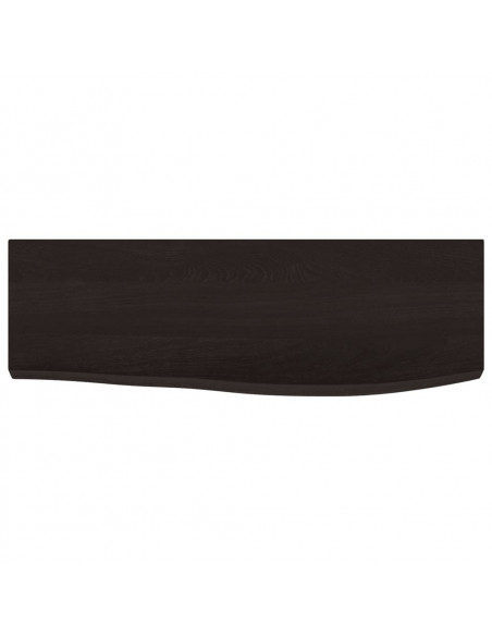 Ripiano Muro Marrone Scuro 60x20x4 cm Massello Rovere Trattato