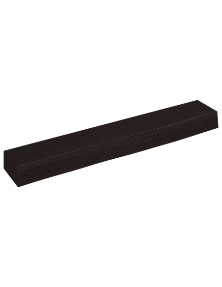 Ripiano Muro Marrone Scuro 60x10x6 cm Massello Rovere Trattato