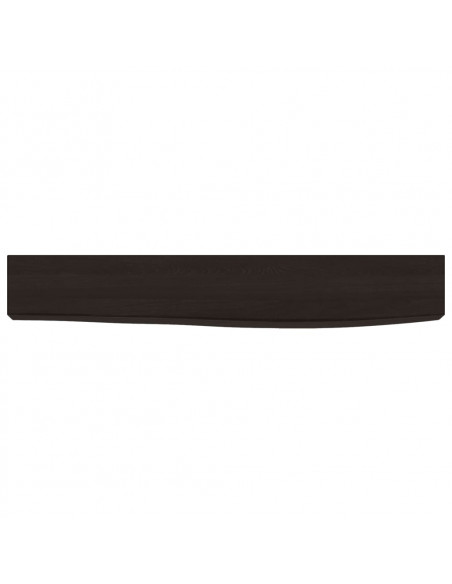 Ripiano Muro Marrone Scuro 60x10x6 cm Massello Rovere Trattato
