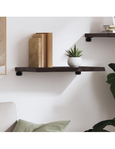 Ripiano Marrone Scuro 60x30x(2-4) cm Massello Rovere Trattato