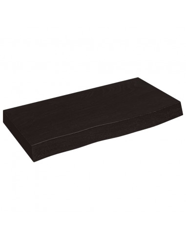 Ripiano Marrone Scuro 60x30x(2-6) cm Massello Rovere Trattato