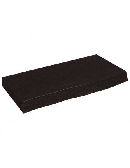 Ripiano Marrone Scuro 60x30x(2-6) cm Massello Rovere Trattato