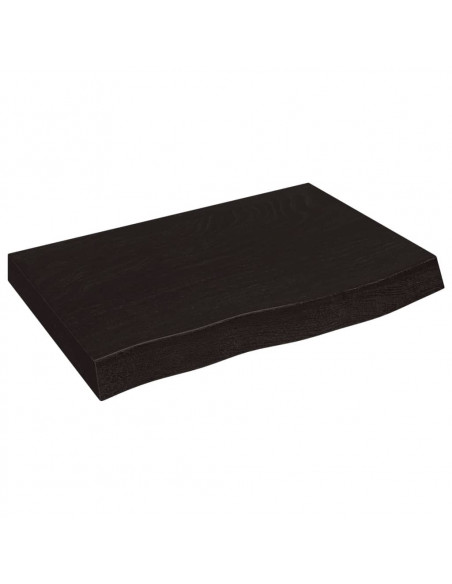 Ripiano Marrone Scuro 60x40x(2-6) cm Massello Rovere Trattato