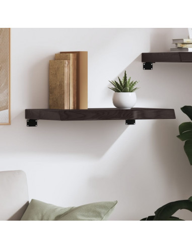 Ripiano Marrone Scuro 60x40x(2-6) cm Massello Rovere Trattato