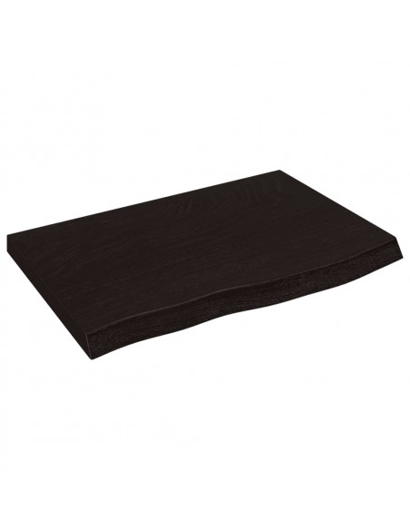Ripiano Marrone Scuro 60x40x(2-4) cm Massello Rovere Trattato
