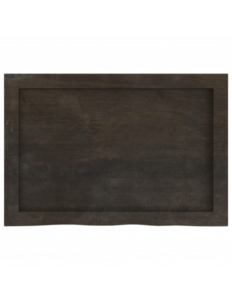 Ripiano Marrone Scuro 60x40x(2-4) cm Massello Rovere Trattato