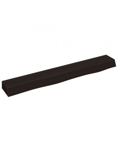 Ripiano Muro Marrone Scuro 80x10x6 cm Massello Rovere Trattato