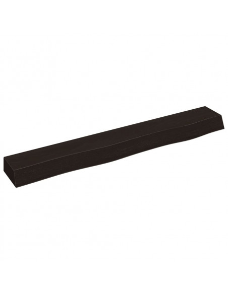 Ripiano Muro Marrone Scuro 80x10x6 cm Massello Rovere Trattato