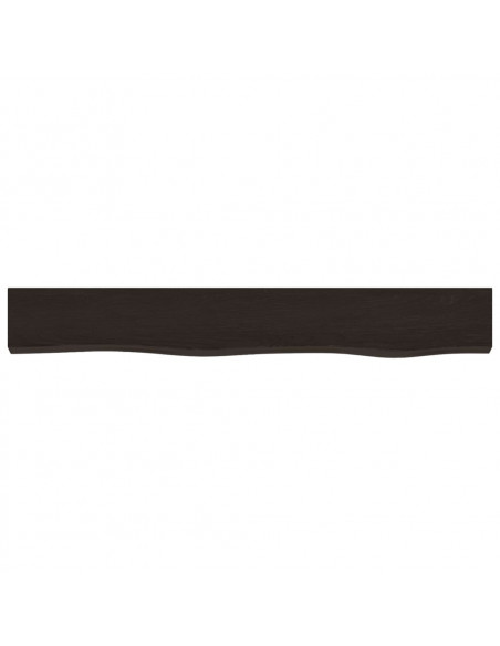 Ripiano Muro Marrone Scuro 80x10x6 cm Massello Rovere Trattato