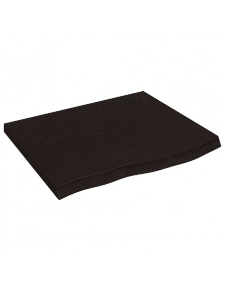 Ripiano Marrone Scuro 60x50x(2-4) cm Massello Rovere Trattato
