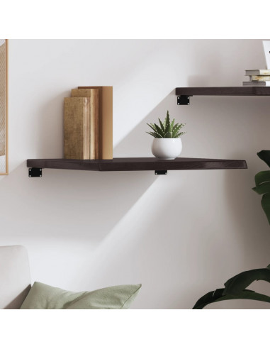 Ripiano Marrone Scuro 60x50x(2-4) cm Massello Rovere Trattato