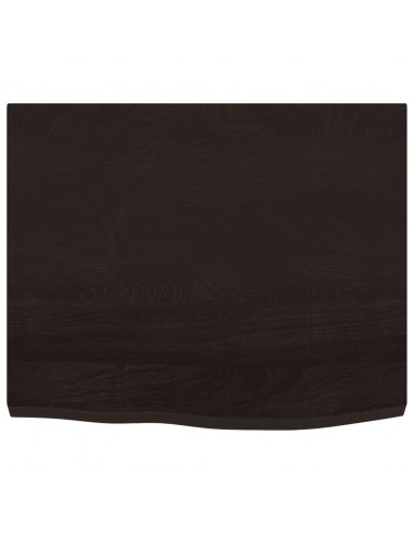 Ripiano Marrone Scuro 60x50x(2-4) cm Massello Rovere Trattato