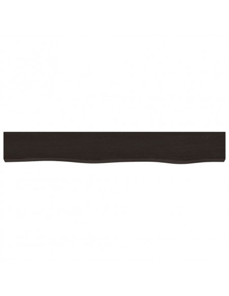 Ripiano Muro Marrone Scuro 80x10x4 cm Massello Rovere Trattato