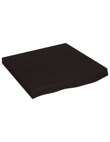 Ripiano Marrone Scuro 60x60x(2-6) cm Massello Rovere Trattato