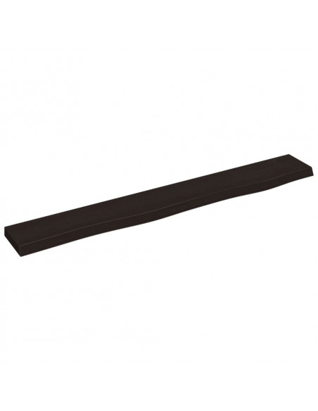 Ripiano Muro Marrone Scuro 80x10x2 cm Massello Rovere Trattato