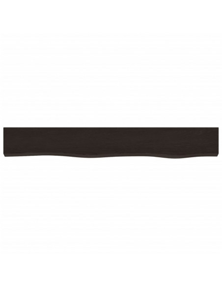 Ripiano Muro Marrone Scuro 80x10x2 cm Massello Rovere Trattato