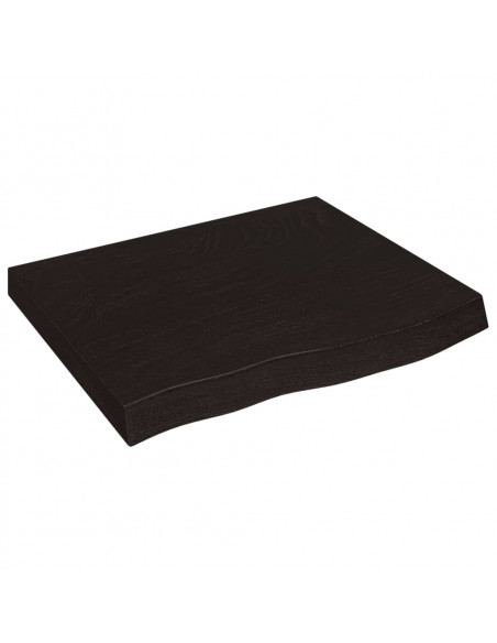 Ripiano Marrone Scuro 60x30x(2-6) cm Massello Rovere Trattato