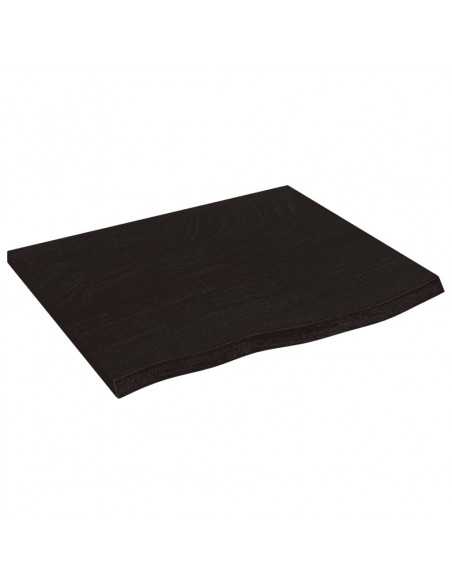 Ripiano Muro Marrone Scuro 60x50x2 cm Massello Rovere Trattato