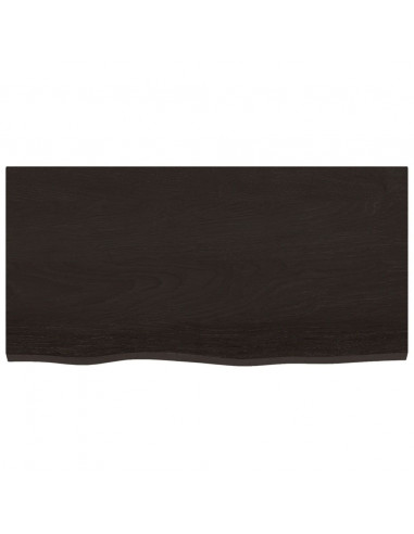 Ripiano Marrone Scuro 80x40x(2-4) cm Massello Rovere Trattato