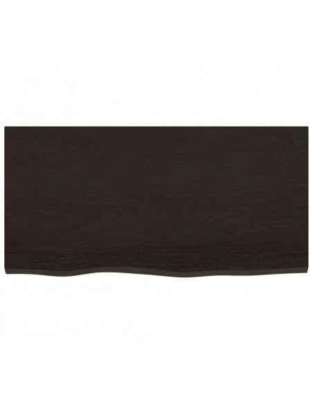Ripiano Marrone Scuro 80x40x(2-4) cm Massello Rovere Trattato