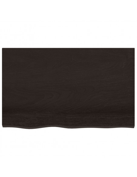Ripiano Muro Marrone Scuro 80x50x2 cm Massello Rovere Trattato