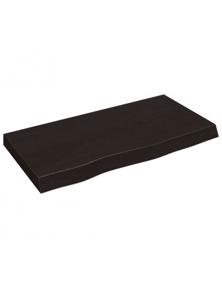 Ripiano Marrone Scuro 80x40x(2-6) cm Massello Rovere Trattato