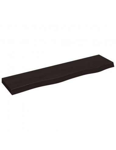 Ripiano Muro Marrone Scuro 80x20x4 cm Massello Rovere Trattato