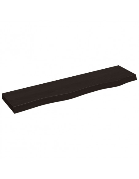 Ripiano Muro Marrone Scuro 80x20x4 cm Massello Rovere Trattato